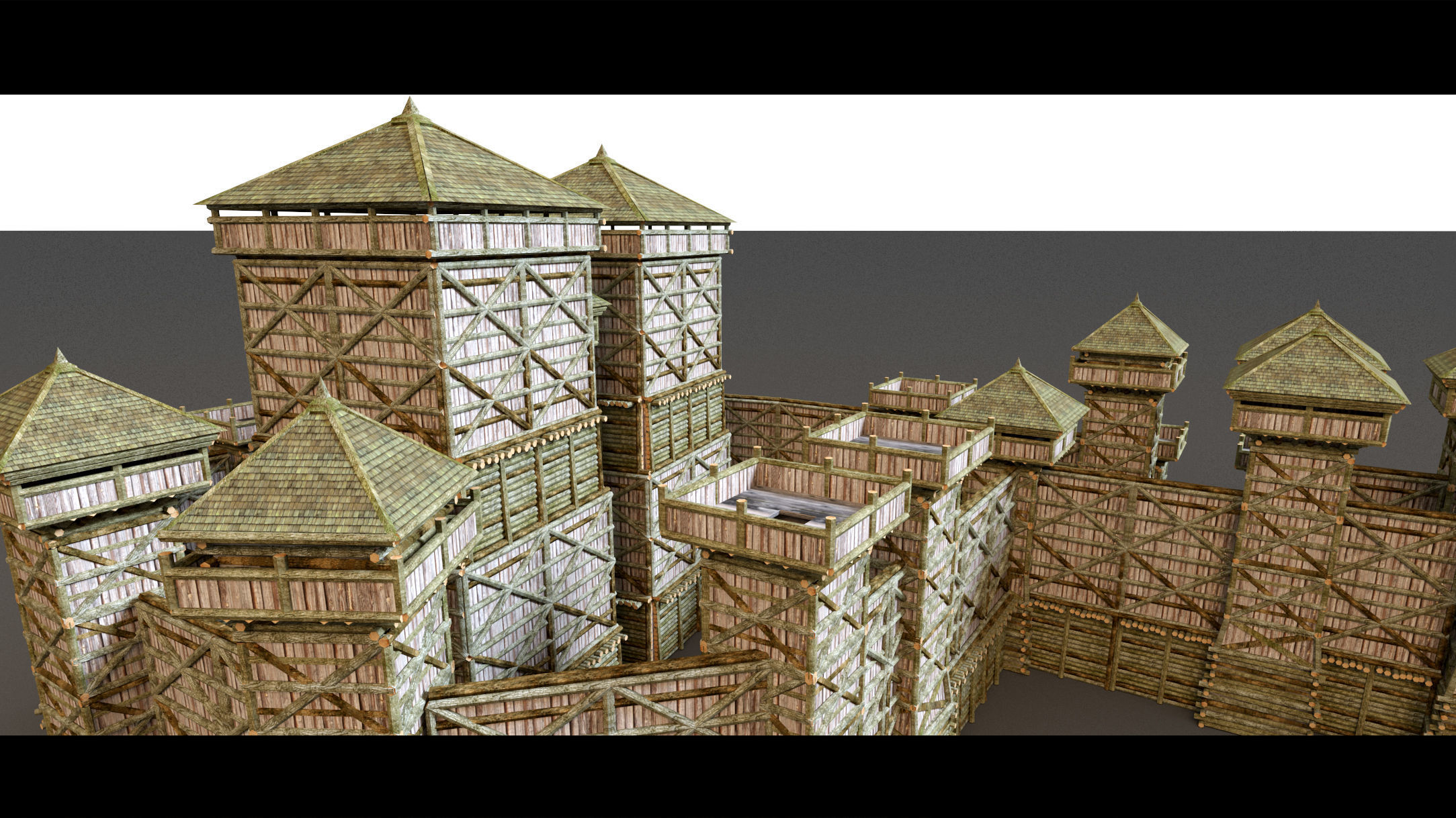 Wooden Castle- 3d Model 3D model_4