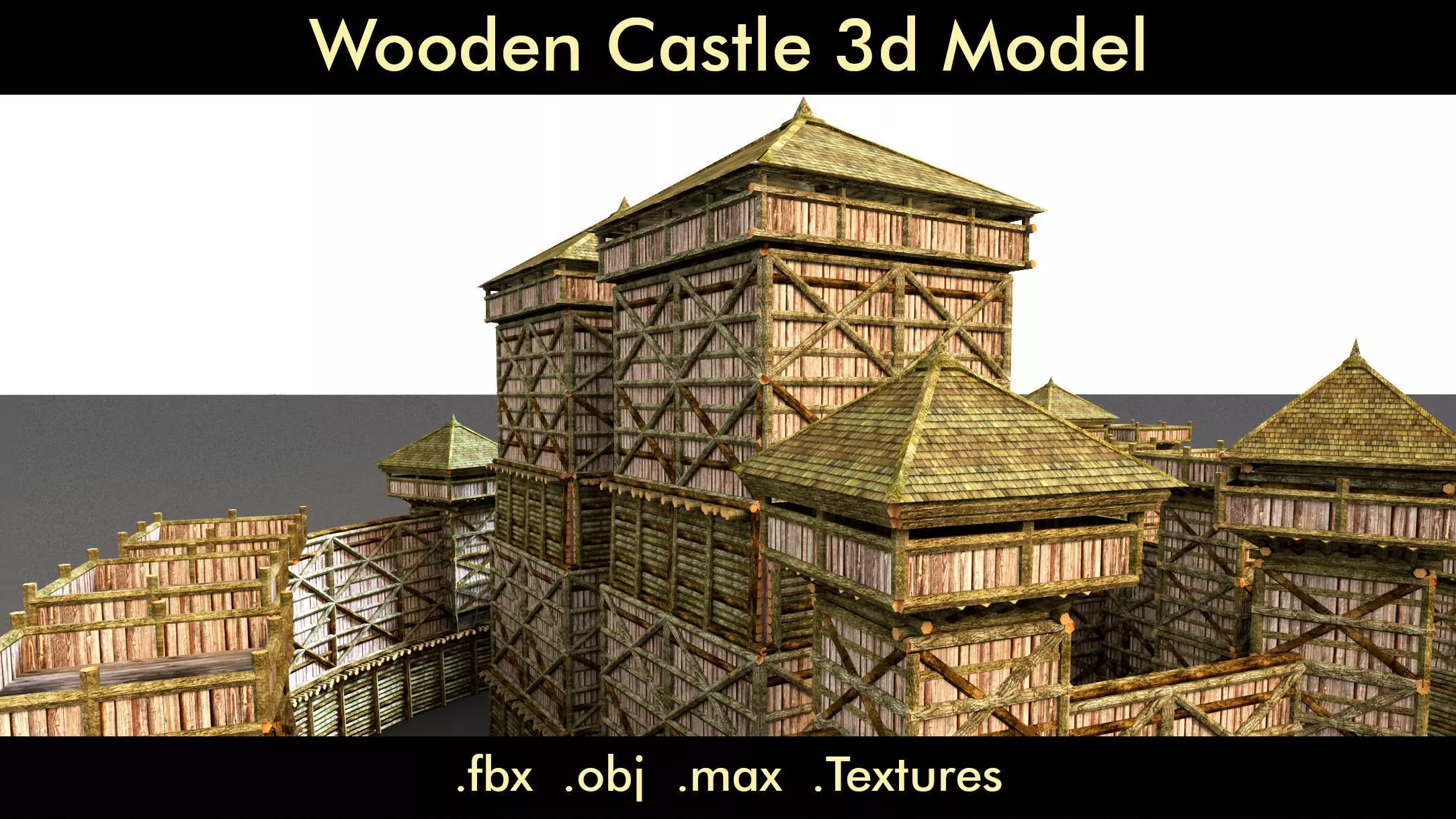Wooden Castle- 3d Model 3D model_0