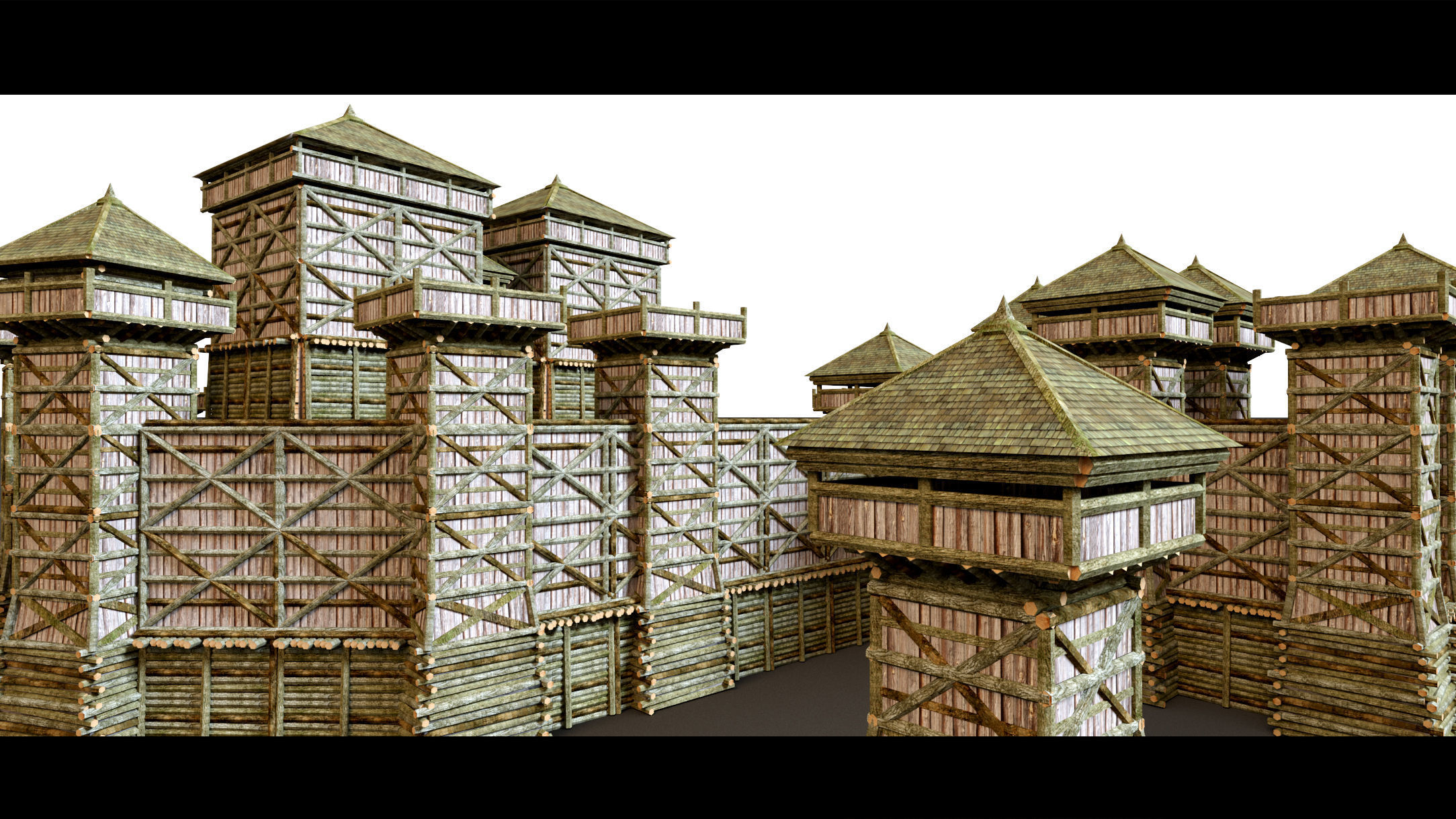 Wooden Castle- 3d Model 3D model_5
