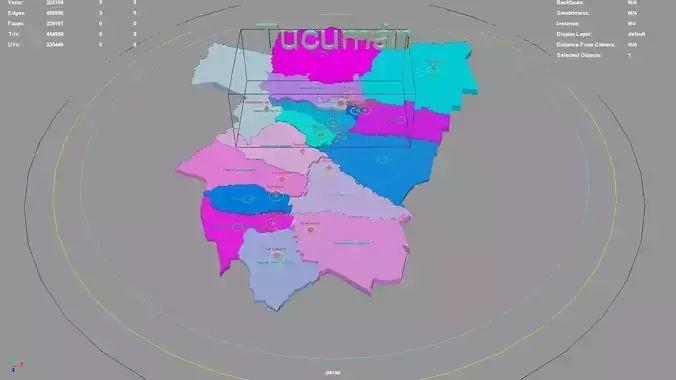 Tucuman  Argentina map region geography political geographic 3D model