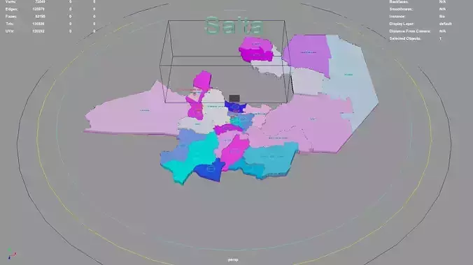 Salta  Argentina map region geography political geographic 3D model