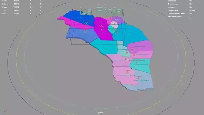 La Rioja  Argentina map region geography political geographic 3D model