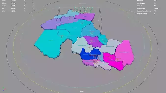 Jujuy  Argentina map region geography political geographic 3D model