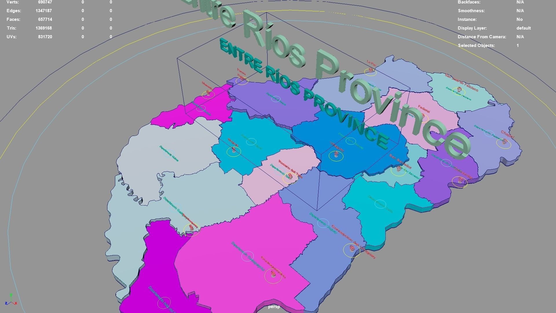 Entre Rios Province Argentina map region geography political 3D model ...
