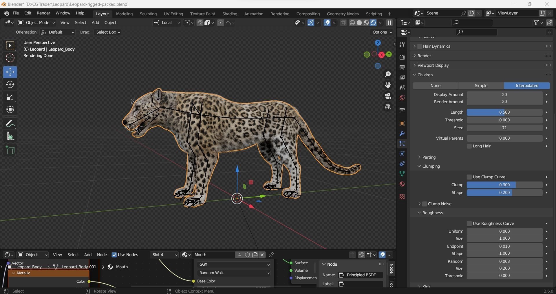 Leopard Animated Low-poly 3D model_18