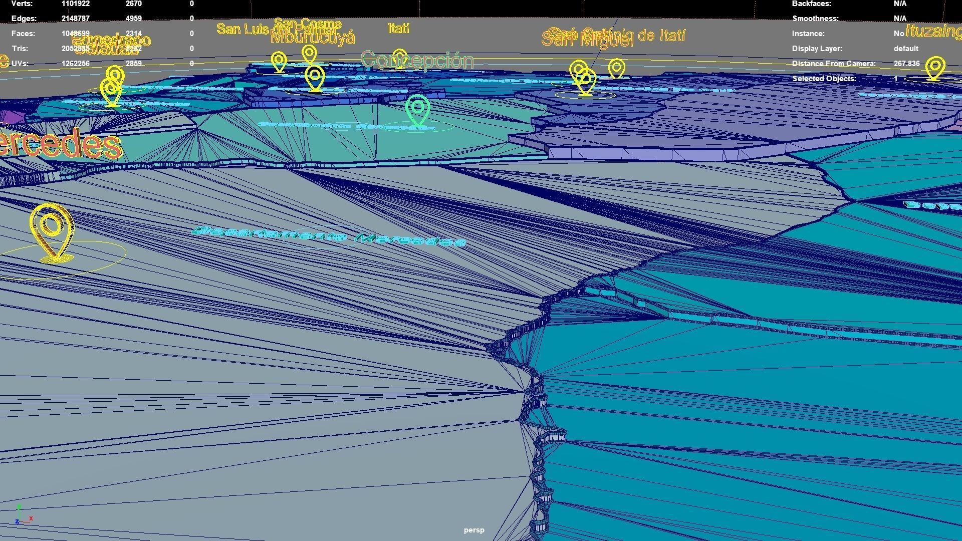 Corrientes  Argentina map region geography political geographic 3D model_6