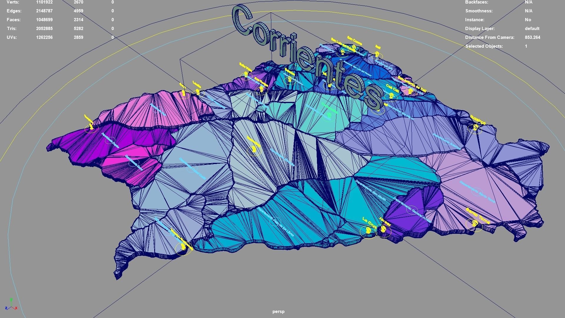 Corrientes  Argentina map region geography political geographic 3D model_5
