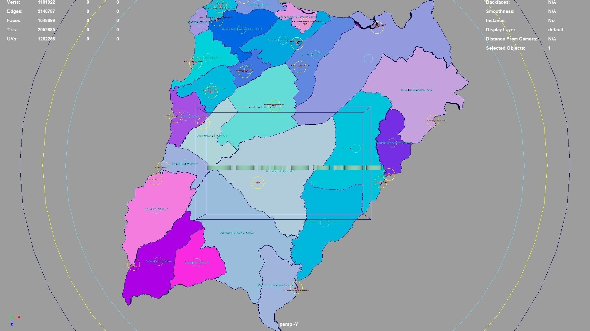 Corrientes  Argentina map region geography political geographic 3D model_1