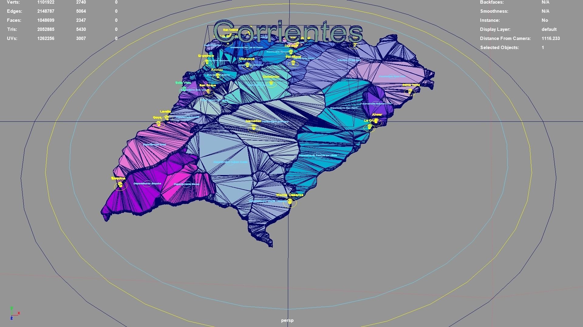 Corrientes  Argentina map region geography political geographic 3D model_3