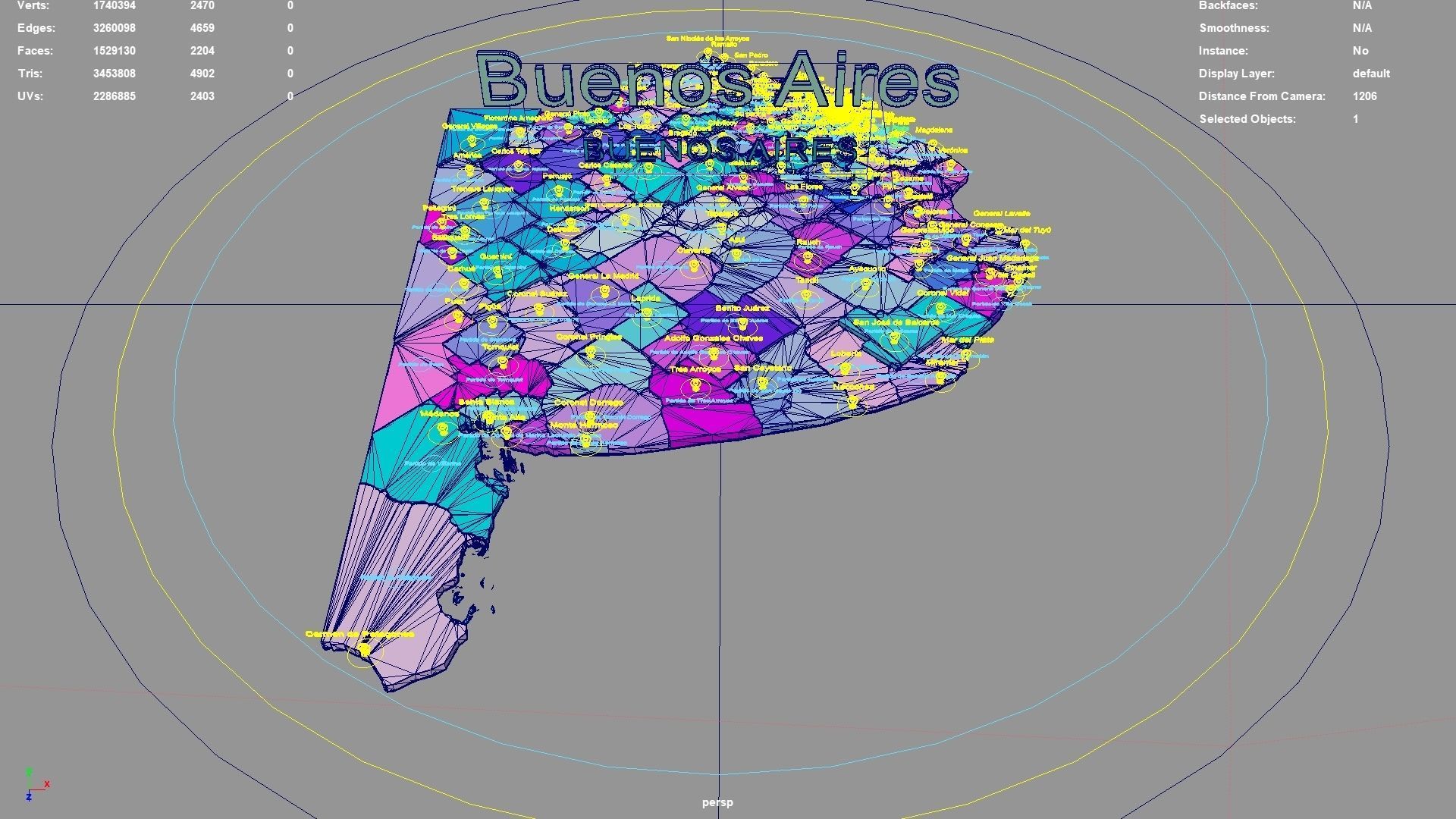 Buenos Aires  Argentina map region geography political 3D model_3