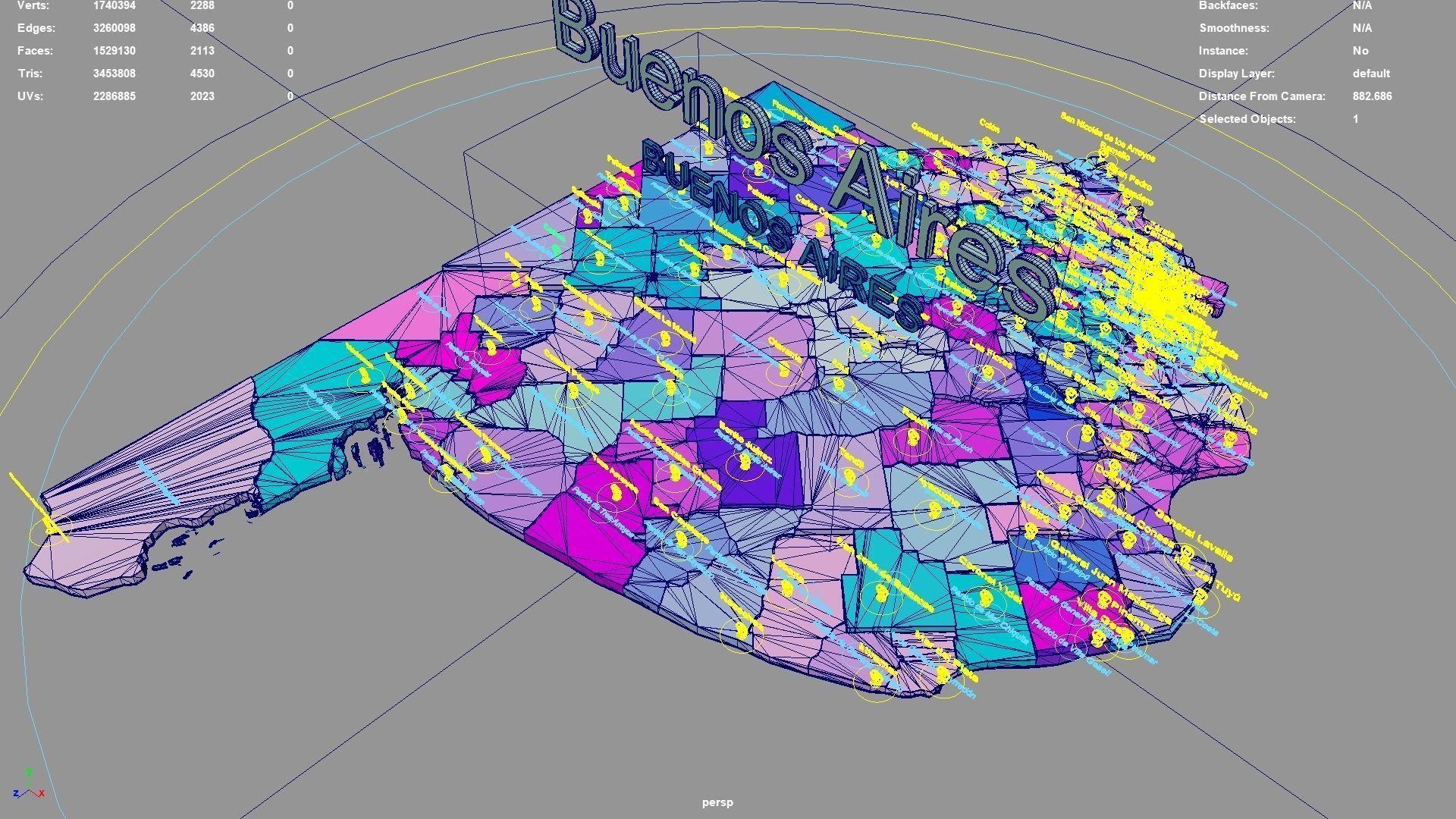Buenos Aires  Argentina map region geography political 3D model_5