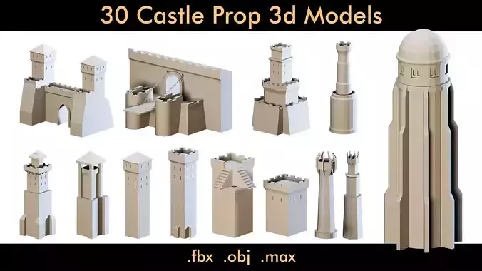 30 Castle Props- 3d Model 3D model