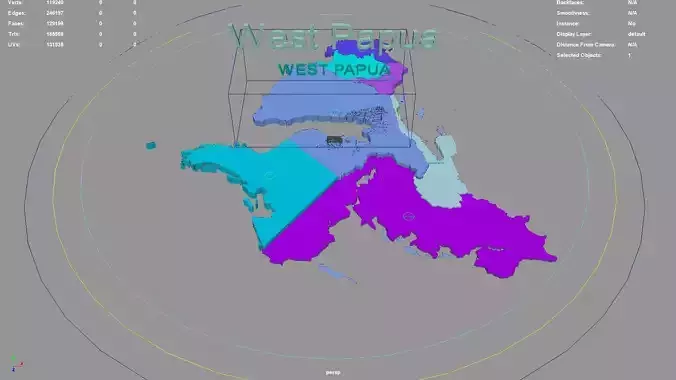 West Papua  Western New Guinea  Indonesia map region geography 3D model