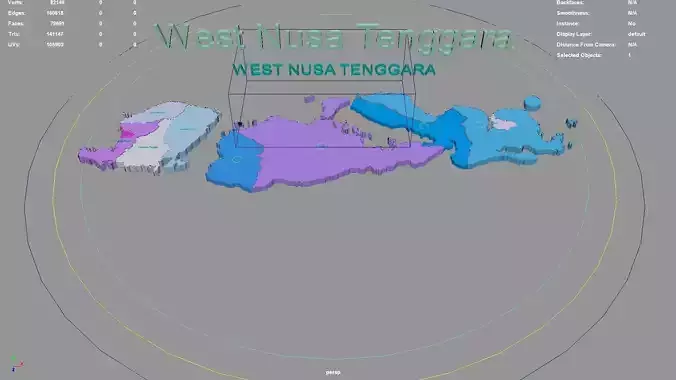 West Nusa Tenggara  Lesser Sunda Islands  Indonesia map region 3D model