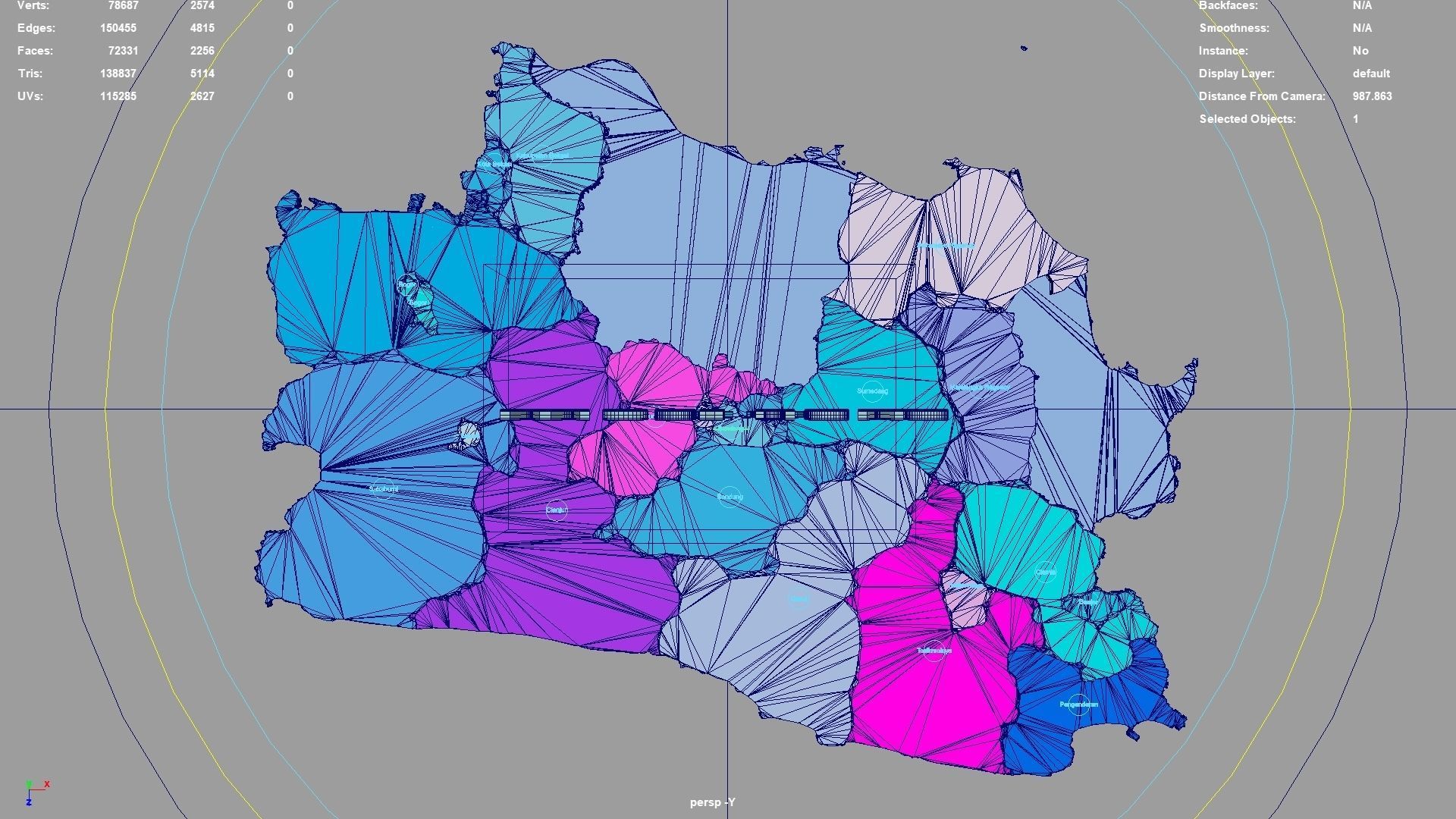 West Java Java Indonesia map region geography political 3D model rigged ...