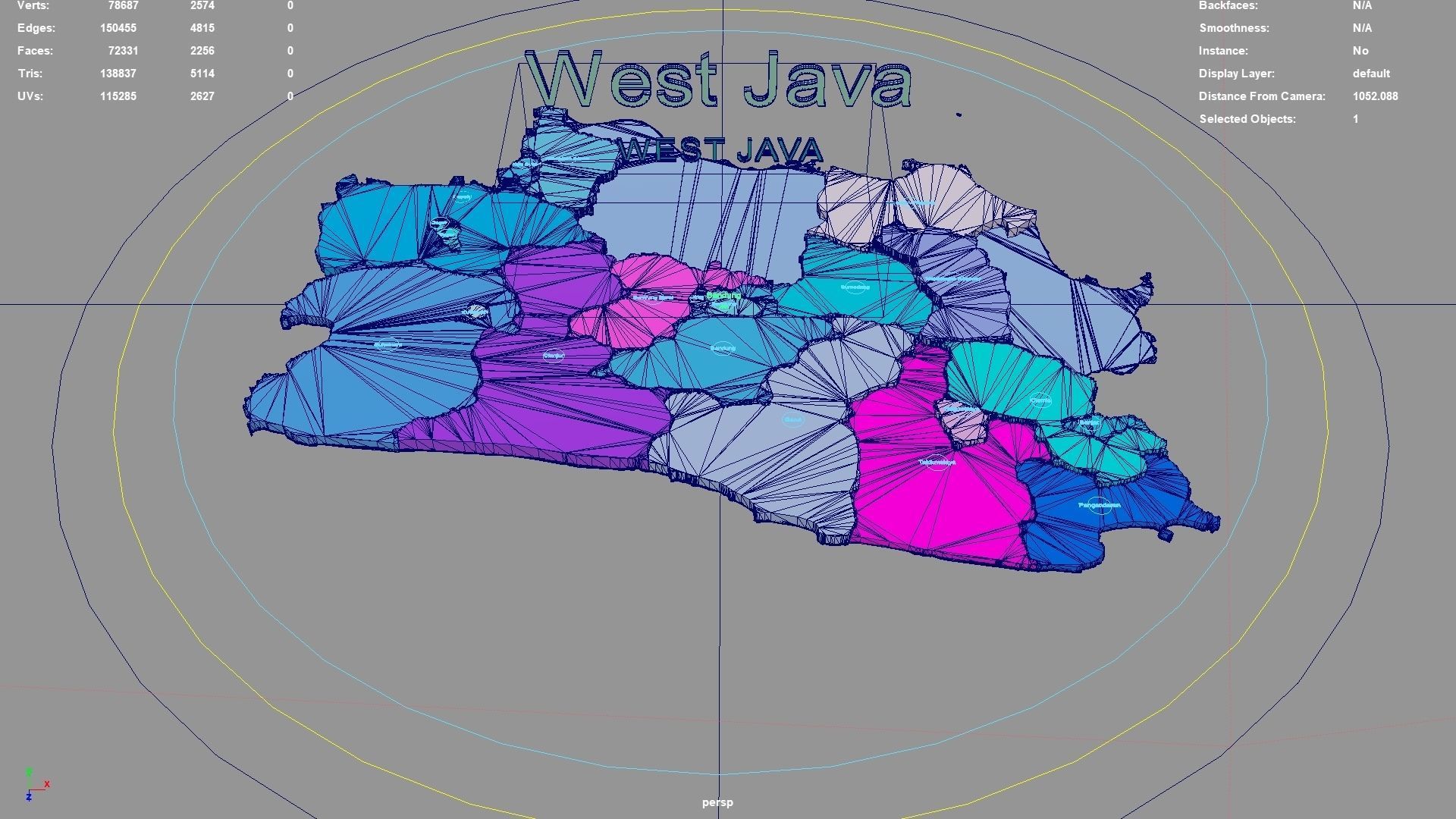 West Java  Java  Indonesia map region geography political 3D model_3