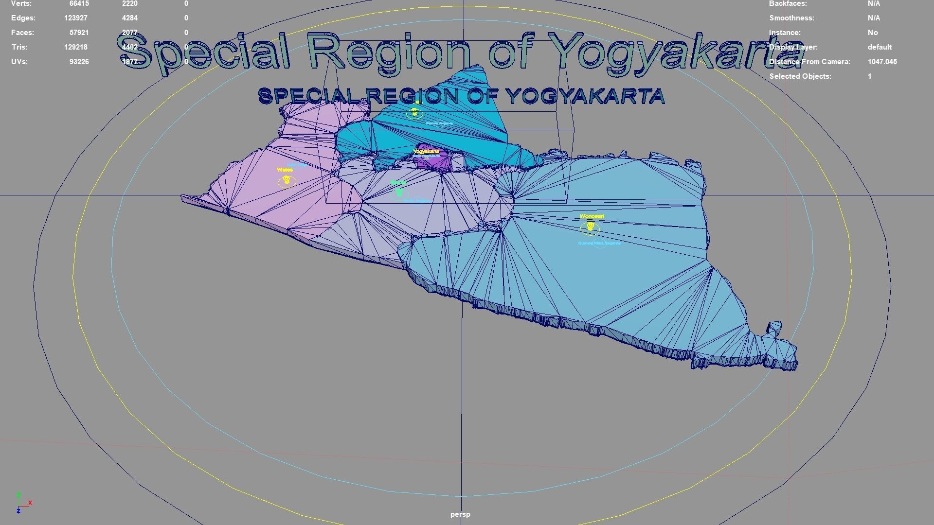 Special Region of Yogyakarta  Java  Indonesia map region 3D model_3