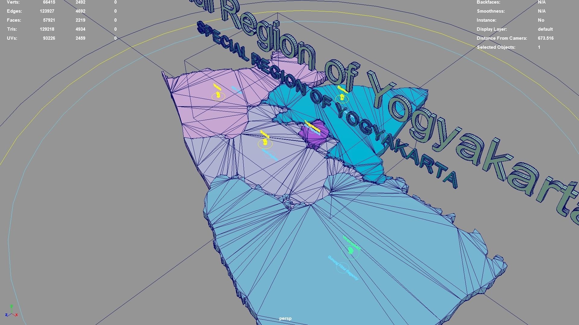 Special Region of Yogyakarta  Java  Indonesia map region 3D model_5