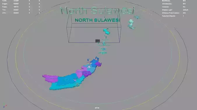 North Sulawesi  Sulawesi  Indonesia map region geography 3D model