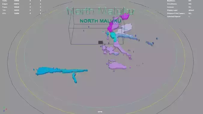 North Maluku  Maluku  Indonesia map region geography political 3D model
