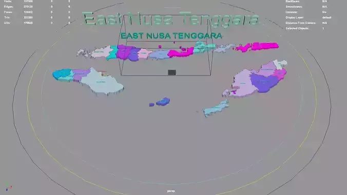 East Nusa Tenggara  Lesser Sunda Islands  Indonesia map region 3D model