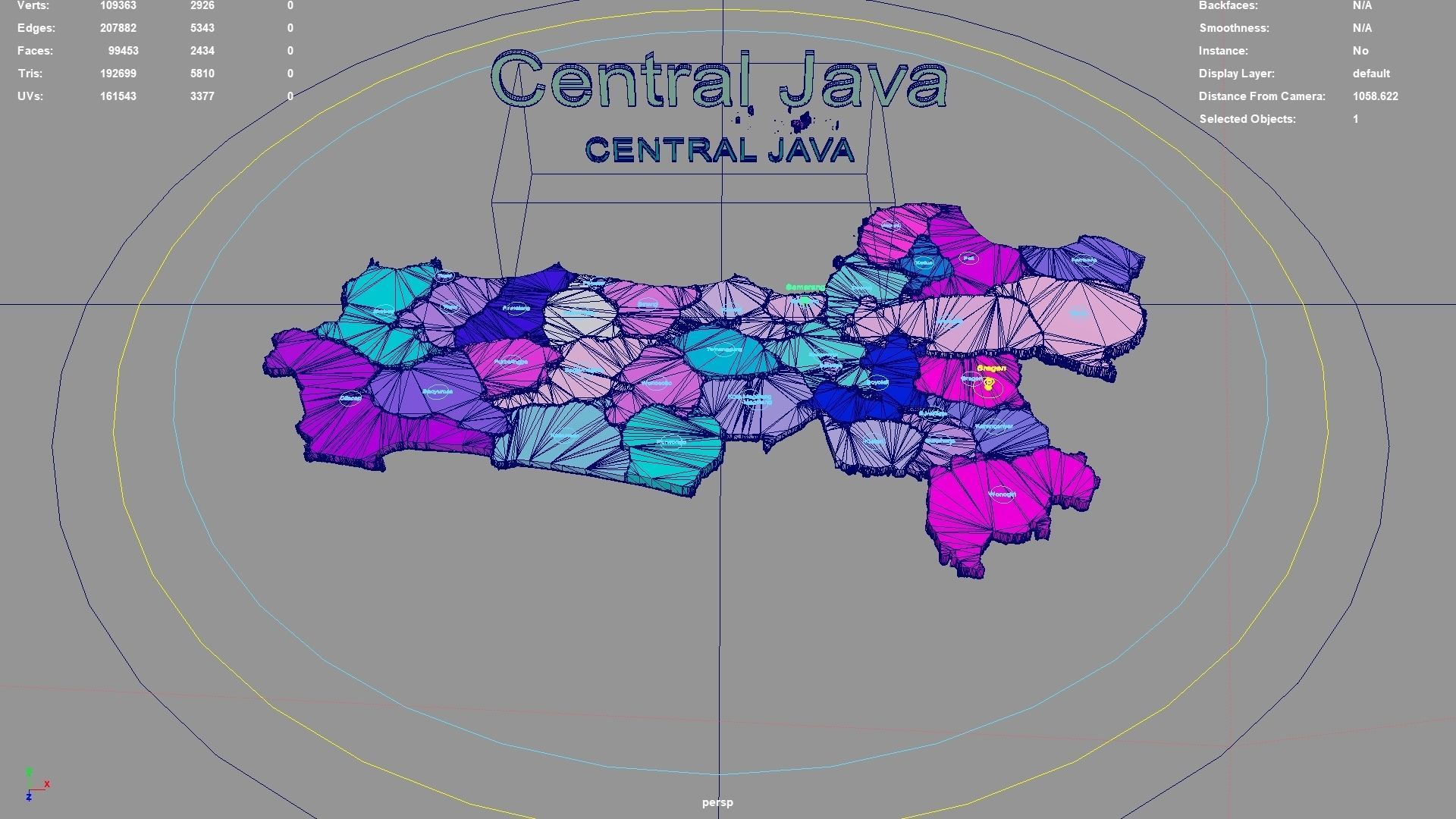 Central Java  Java  Indonesia map region geography political 3D model_3