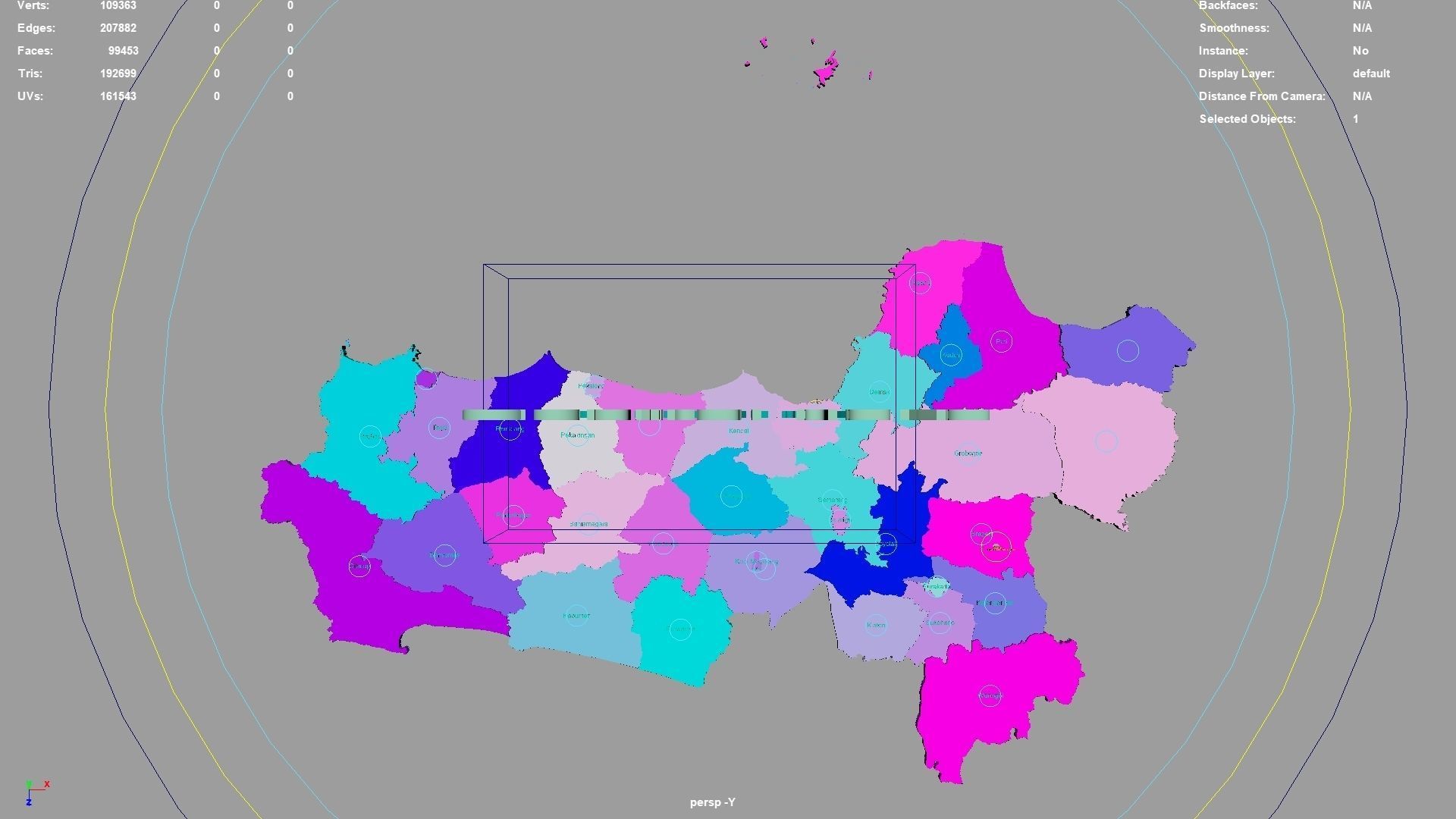 Central Java  Java  Indonesia map region geography political 3D model_1