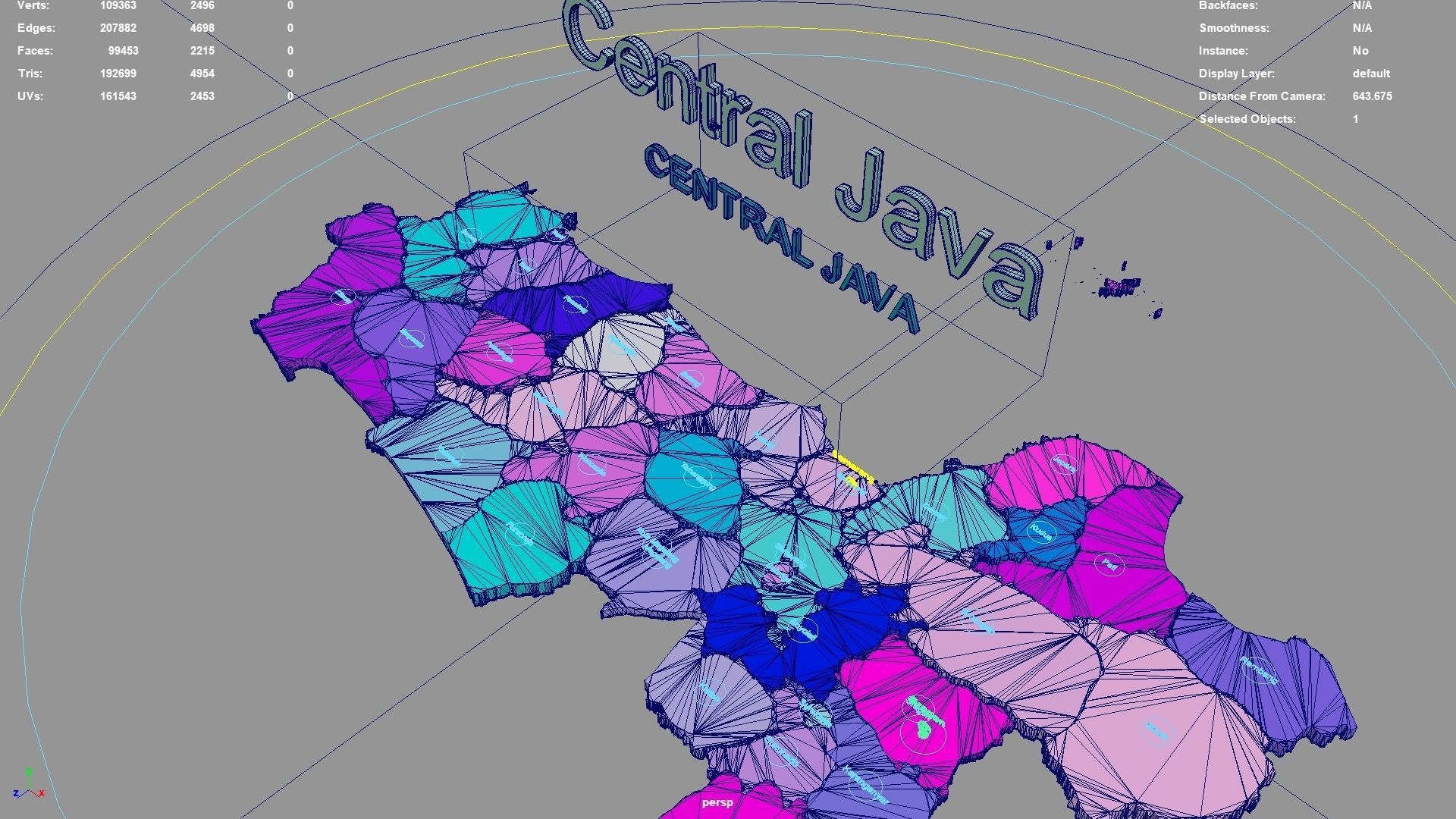 Central Java  Java  Indonesia map region geography political 3D model_5