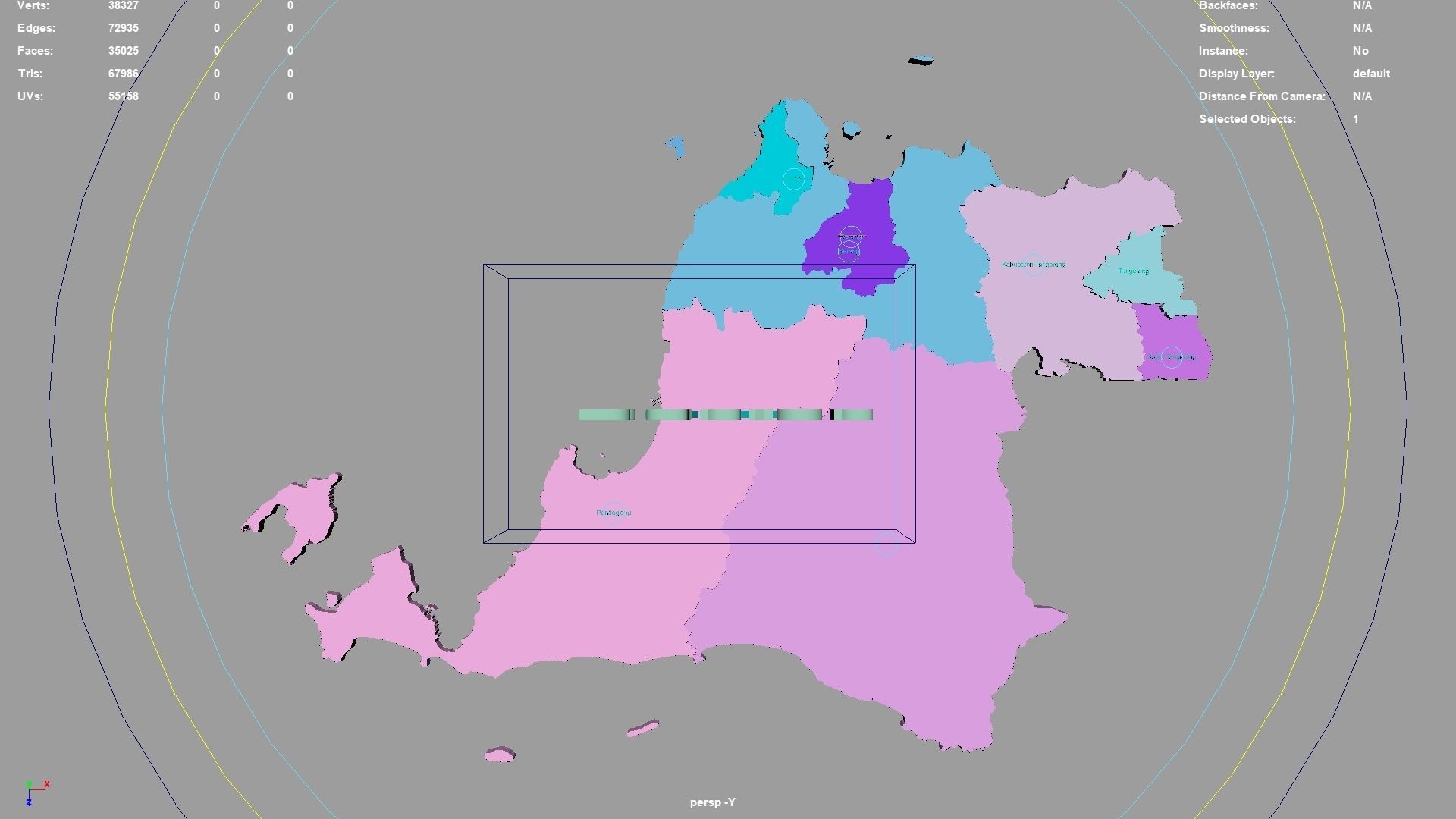 Banten  Java  Indonesia map region geography political 3D model_1