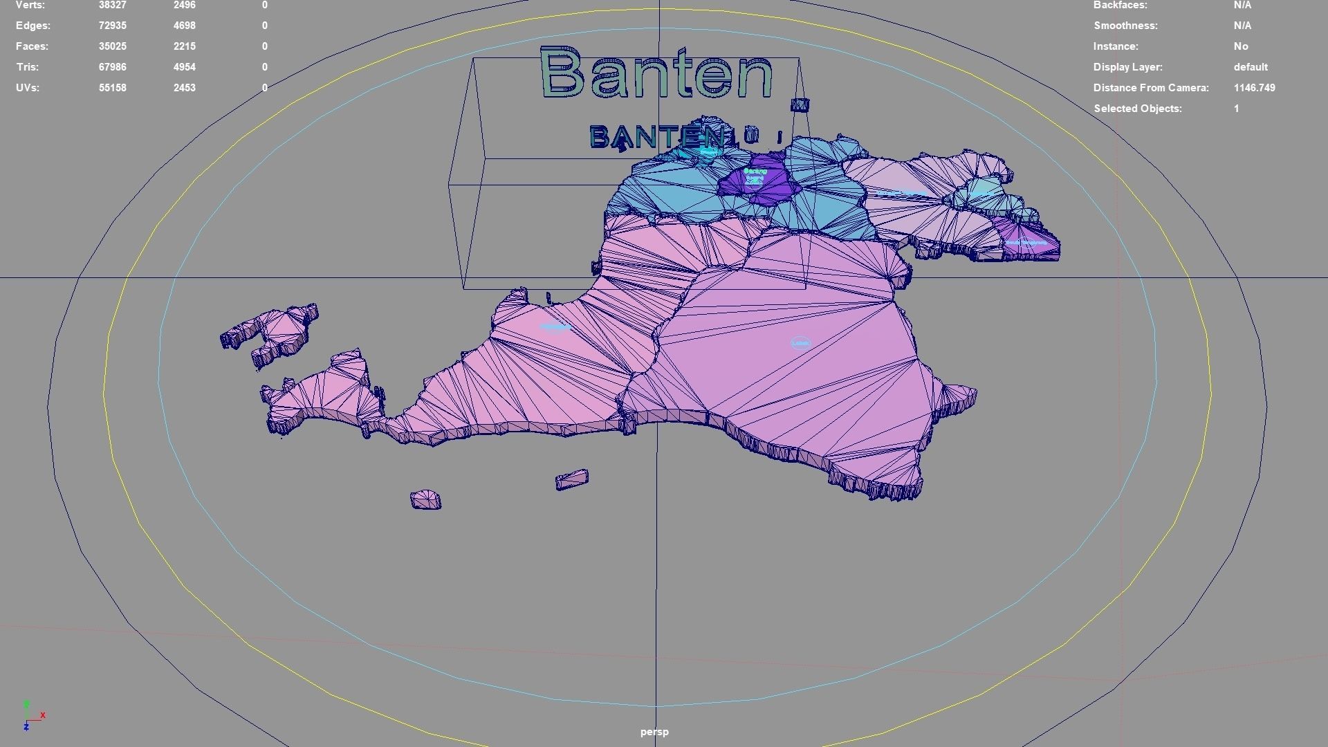 Banten  Java  Indonesia map region geography political 3D model_3