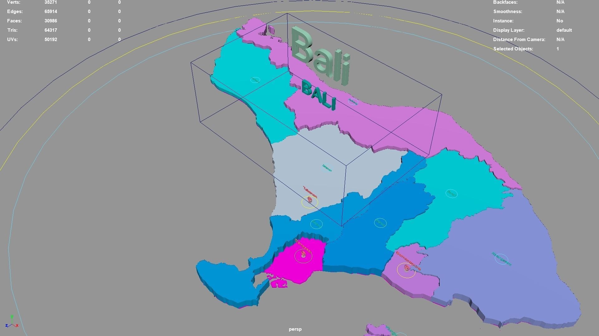 Bali  Lesser Sunda Islands  Indonesia map region geography 3D model_2
