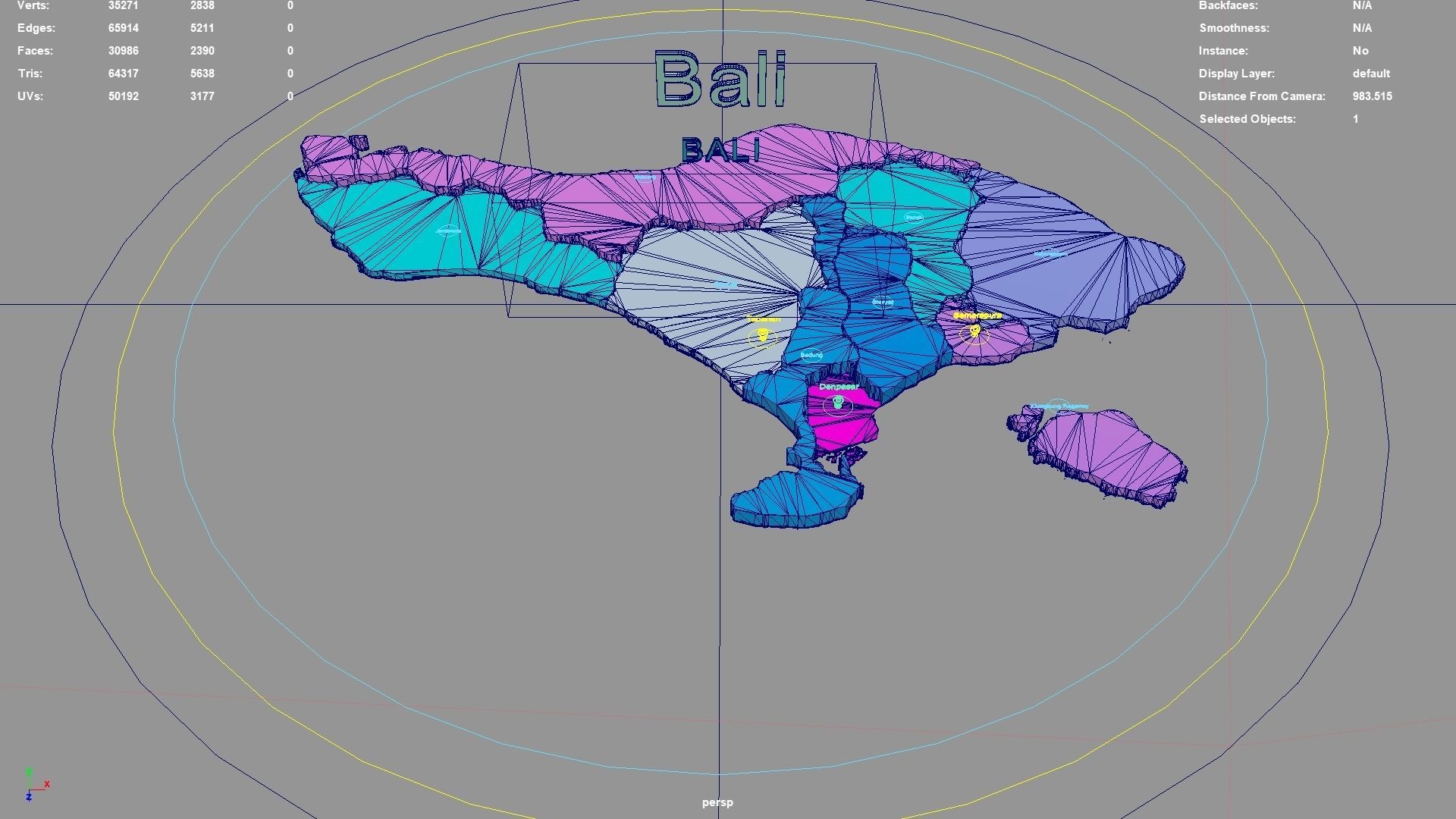 Bali  Lesser Sunda Islands  Indonesia map region geography 3D model_3