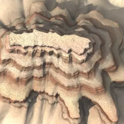 Canyon rock formation in desert 3D model_0