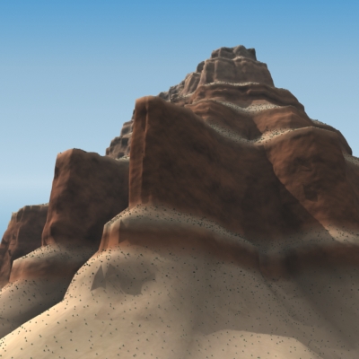 Canyon rock formation in desert 3D model_7