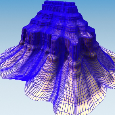 Canyon rock formation in desert 3D model_12