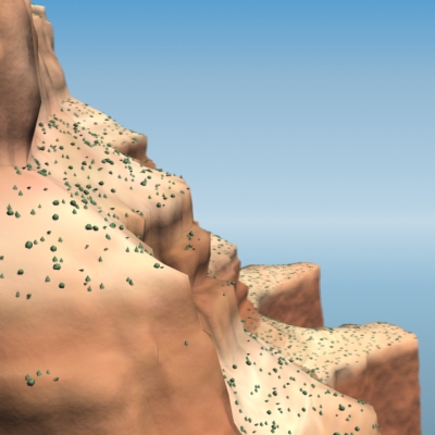Canyon rock formation in desert 3D model_3