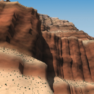 Canyon rock formation in desert 3D model_4