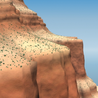 Canyon rock formation in desert 3D model_6