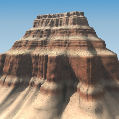 Canyon rock formation in desert 3D model_8