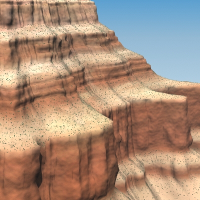 Canyon rock formation in desert 3D model_10