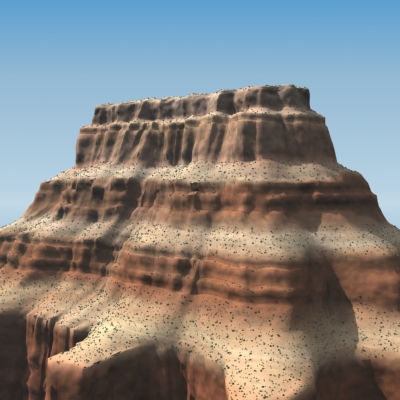 Canyon rock formation in desert 3D model_9