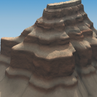 Canyon rock formation in desert 3D model_11