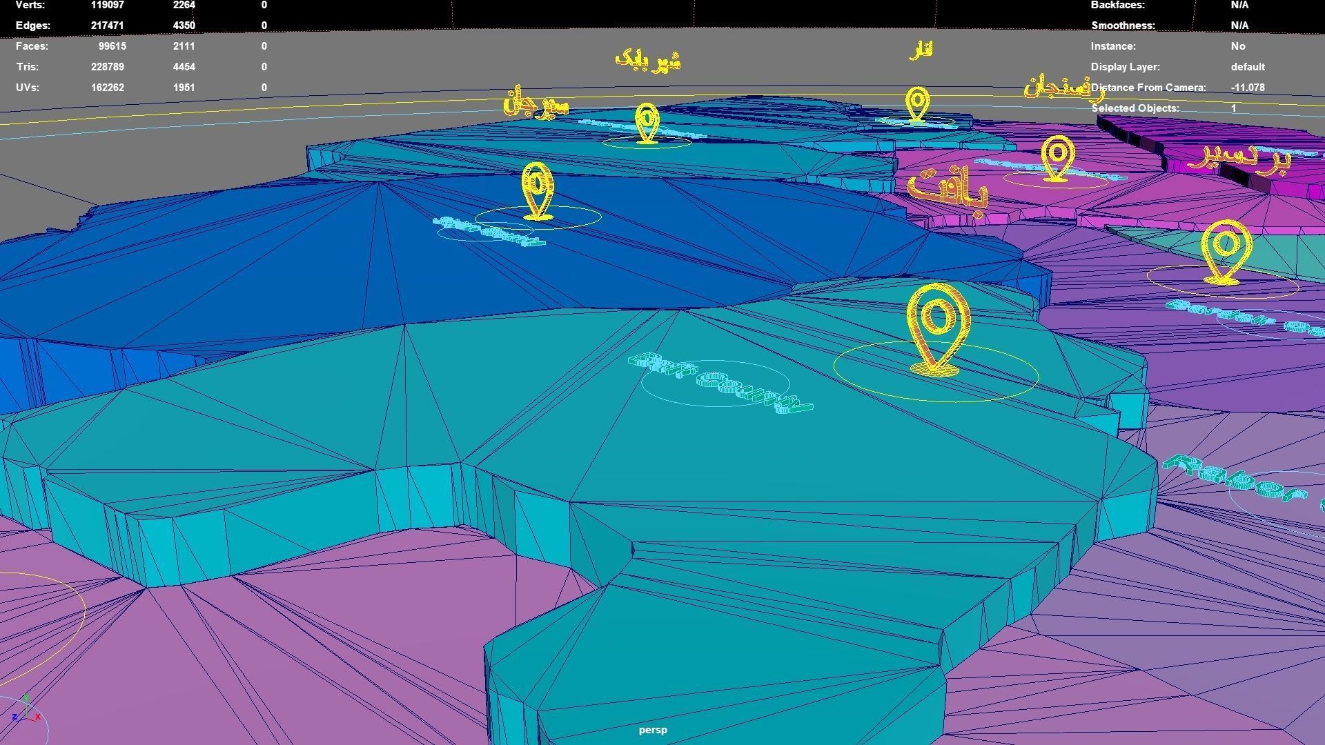 Kerman Province  Iran map region geography political geographic 3D model_8