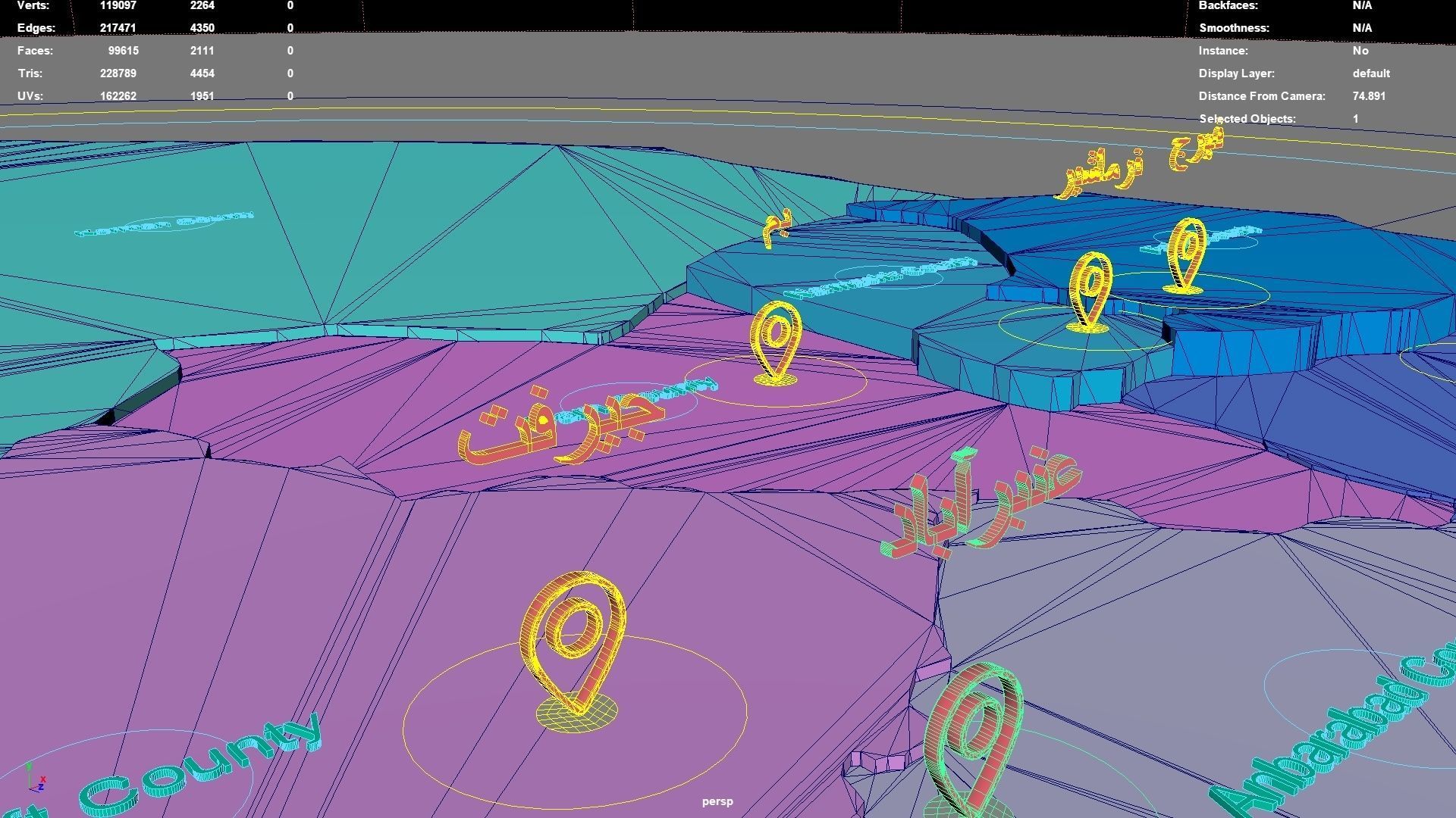 Kerman Province  Iran map region geography political geographic 3D model_7