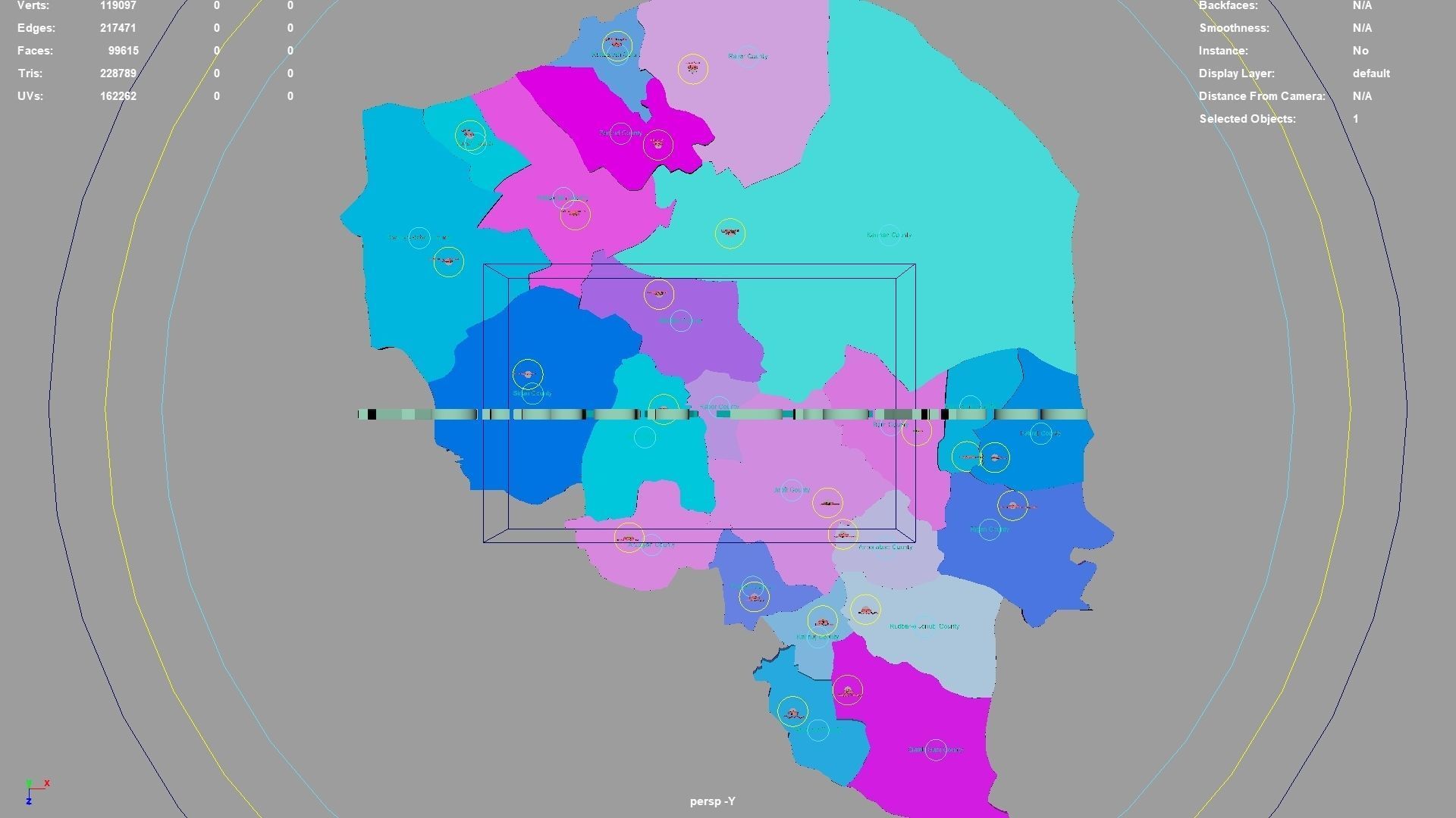 Kerman Province  Iran map region geography political geographic 3D model_1
