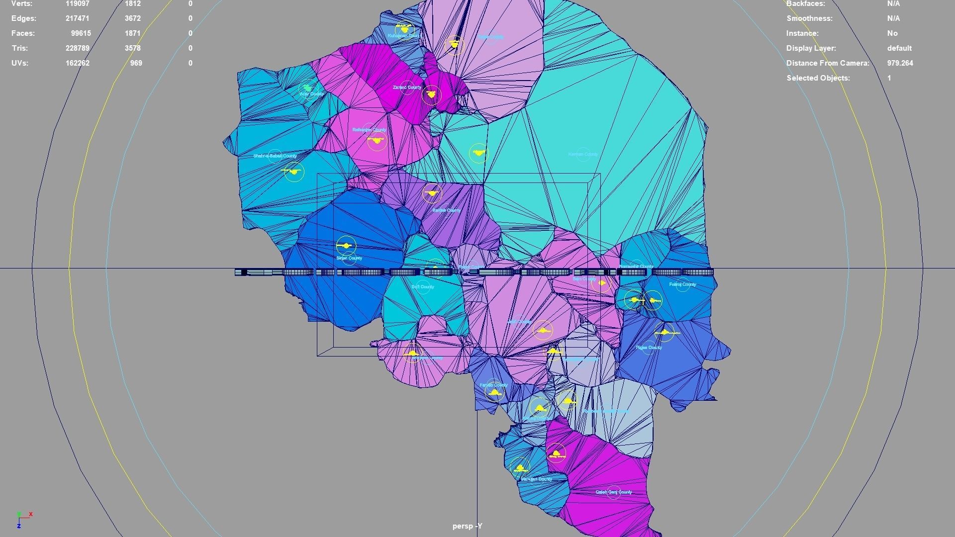 Kerman Province  Iran map region geography political geographic 3D model_4