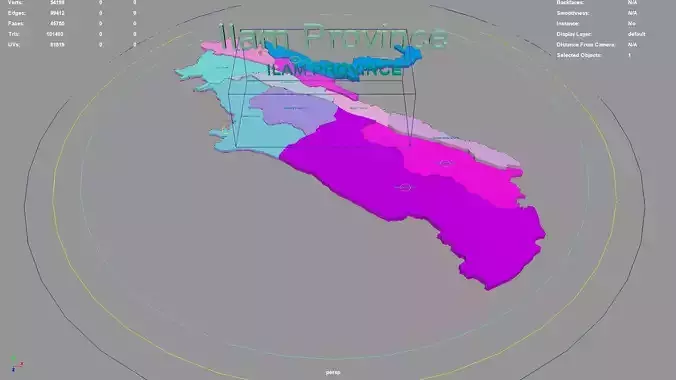 Ilam Province  Iran map region geography political geographic