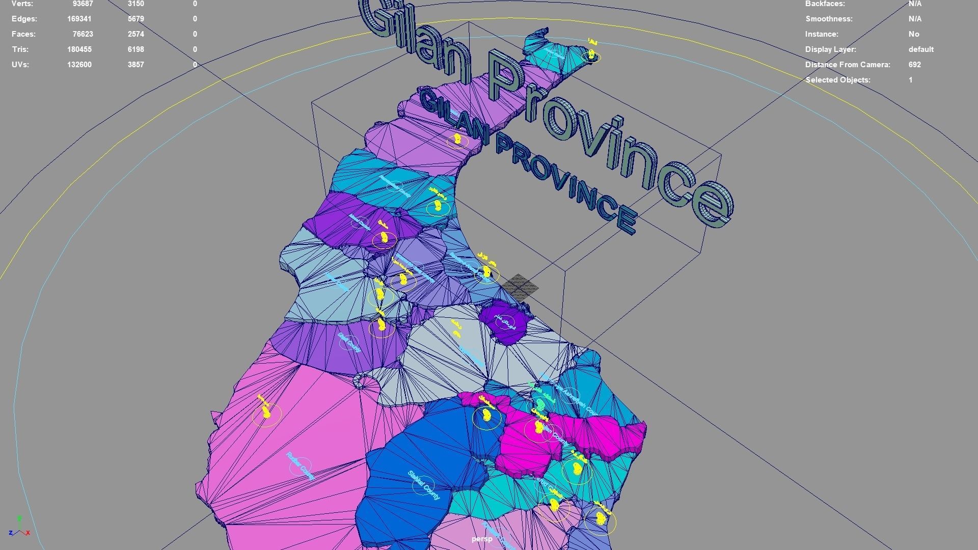 Gilan Province  Iran map region geography political geographic 3D model_5