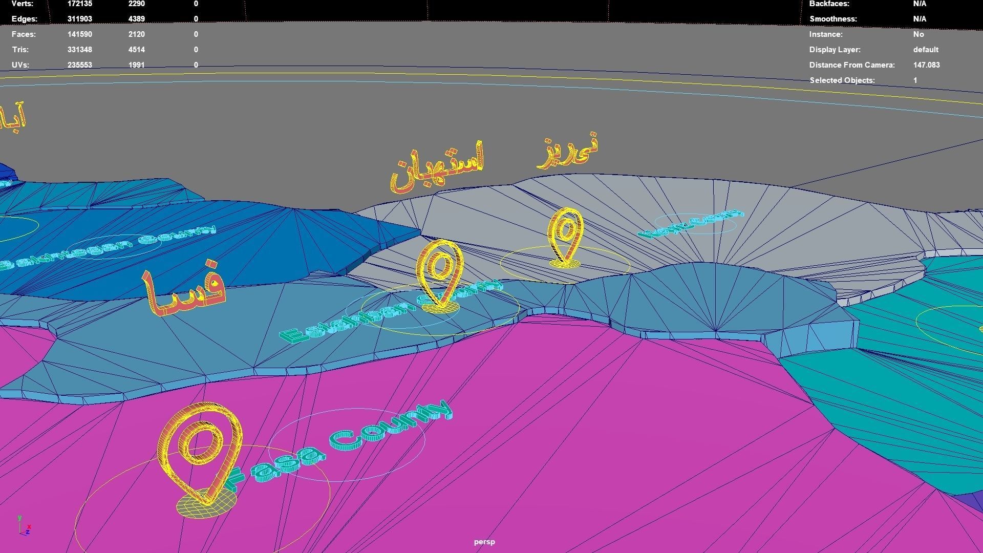 Fars Province  Iran map region geography political geographic 3D model_7