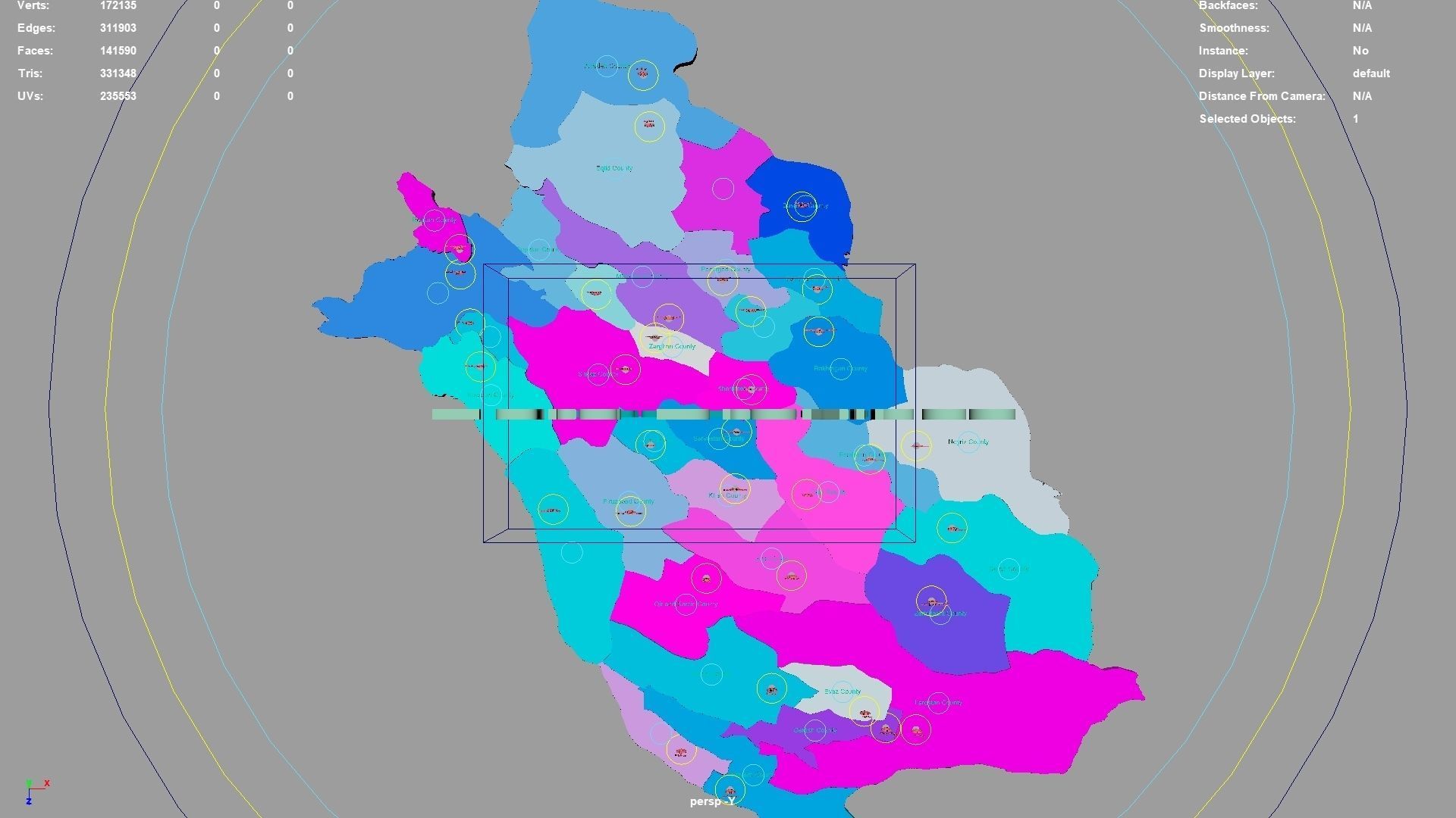 Fars Province  Iran map region geography political geographic 3D model_1